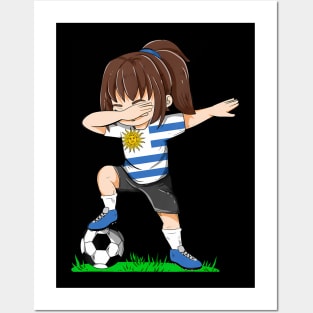 Soccer Uruguay Jersey  Uruguay Flag Football Girls Dab Posters and Art